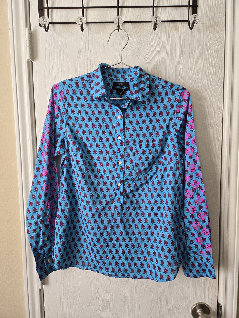 J.Crew Layered Block Popover Blouse